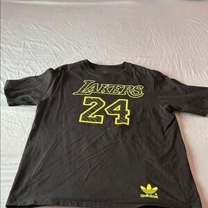 Adidas Kobe Black T-Shirt with Yellow Lakers Design